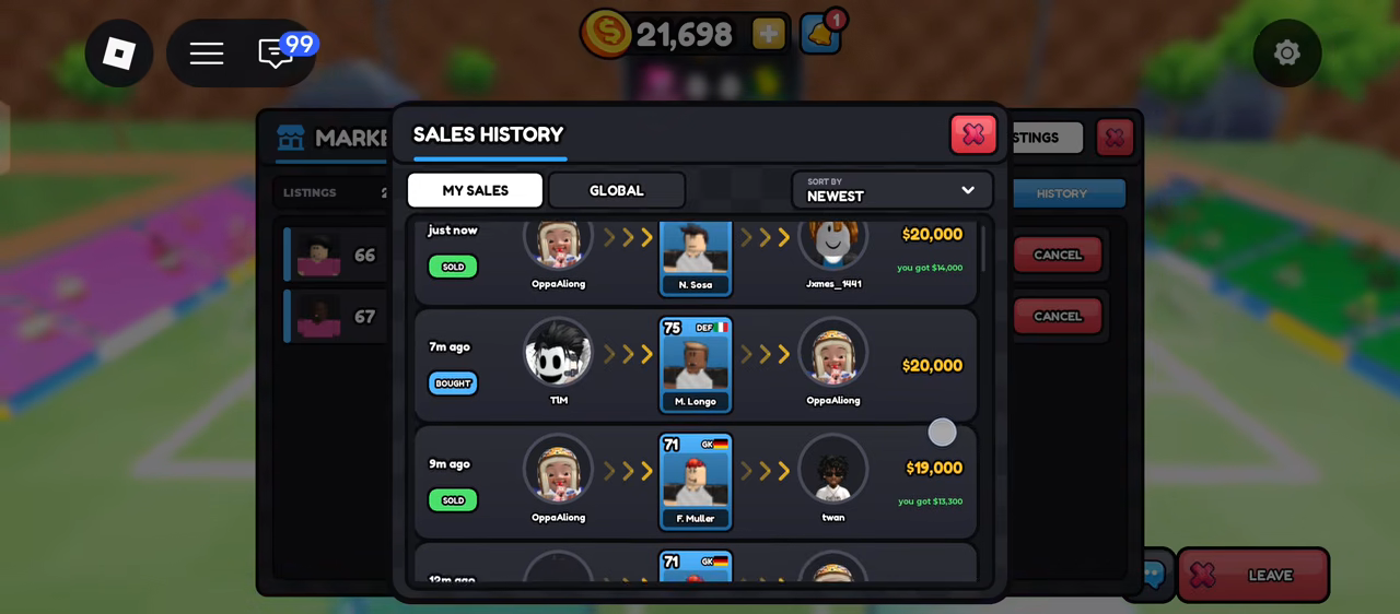 Sales history showing a $20,000 sale that paid the seller $14,000